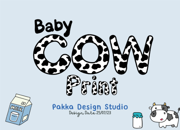 Baby Cow Print Font for Playful Brand Identity