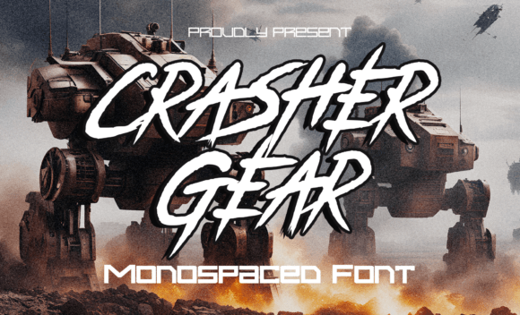 Crasher Gear Font: A Bold, Grunge Handwritten Display Typeface