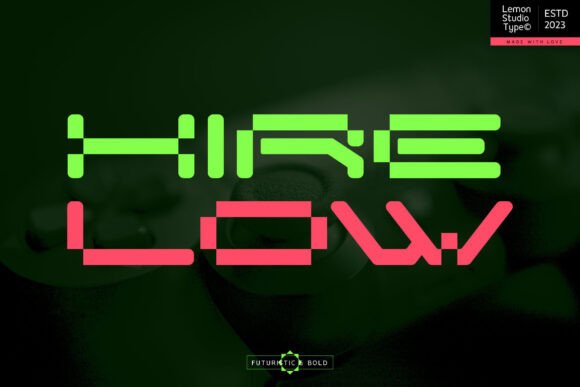 Hire Low: A Futuristic Bold Font for Modern Branding