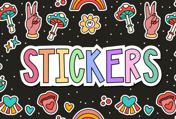 Multicoloured Stickers Font for Bold, Joyful Branding