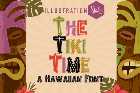 The Tiki Time Display Font for Tropical Craft Projects